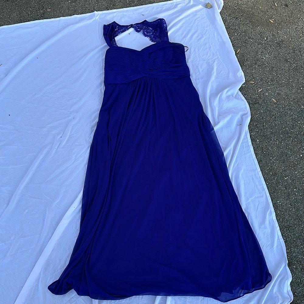 jcpenney Royal Blue Lace Halter Prom Dress
